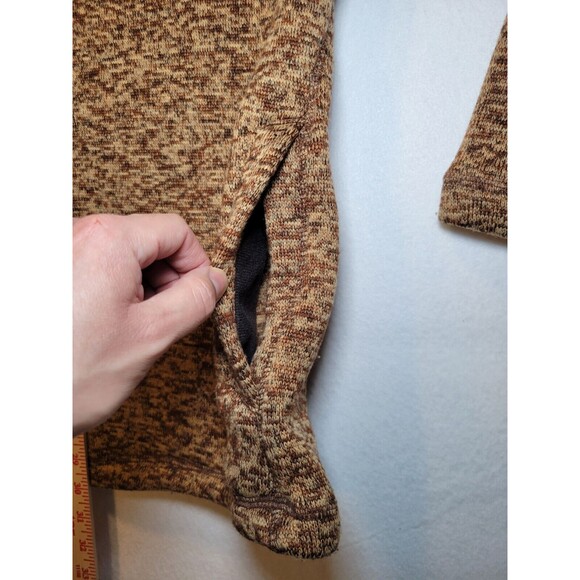 Eddie Bauer Sweater Snap Button 1/4 Zip Henley Brown Fleece Pullover Mens 2XL - Picture 4 of 8